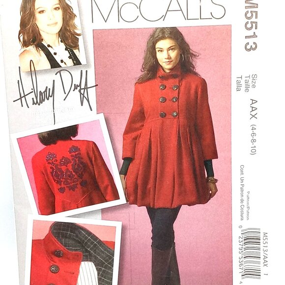 2007 McCalls 5513 Hillary Duff Coat Sewing Pattern AAX Uncut City Chic - Picture 5 of 5